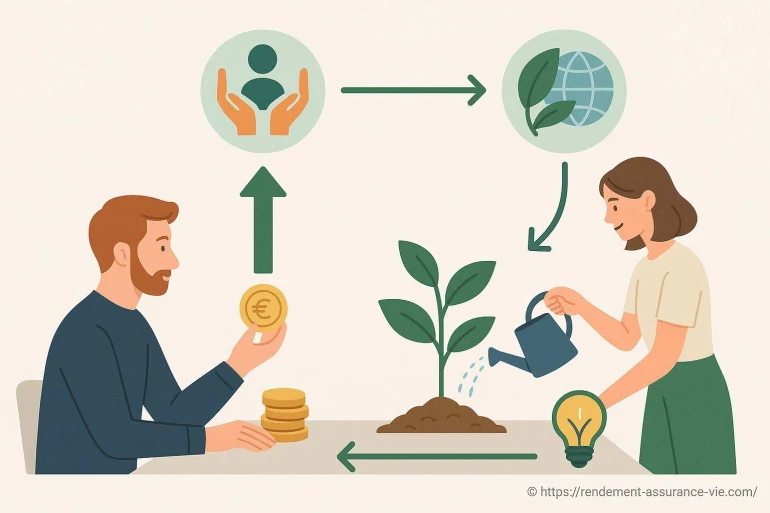 Cycle investissement développement durable illustré