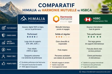 Comparatif : Himalia, Harmonie Mutuelle et HSBC pour investir en assurance-vie
