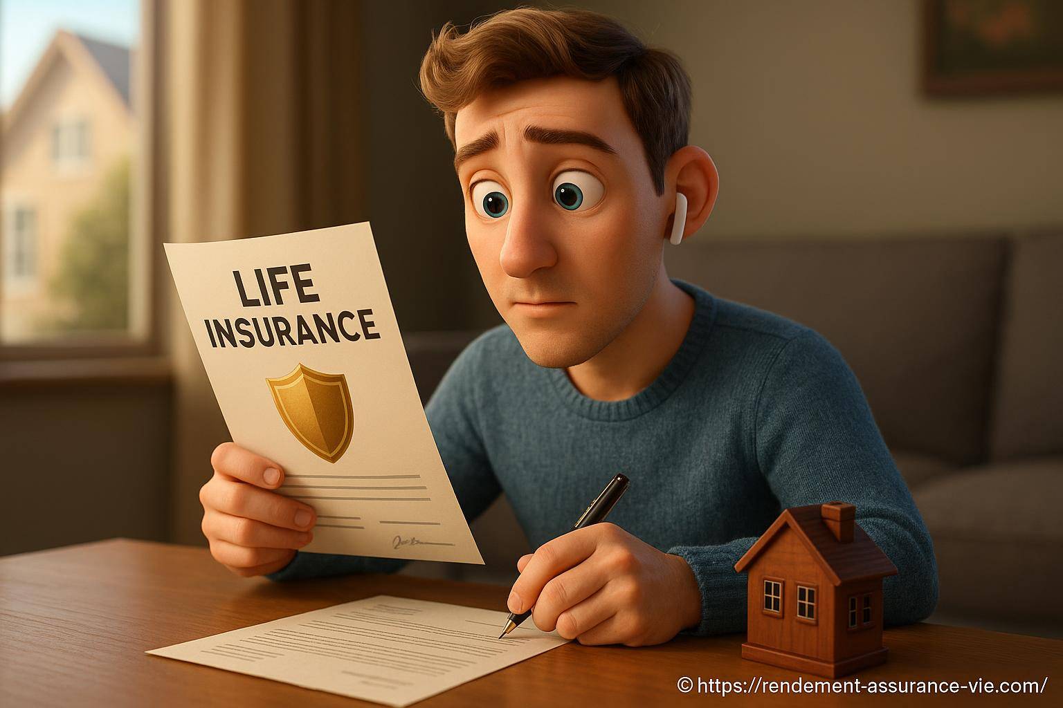 Jeune homme signe contrat assurance vie